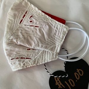 Hand Made White/Red Face Mask